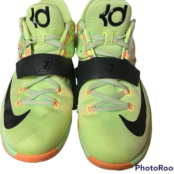 Nike KD VII 7 Easter Liquid Lime Viper Green Black Glow Shoes Sz 7Y - Picture 10 of 11